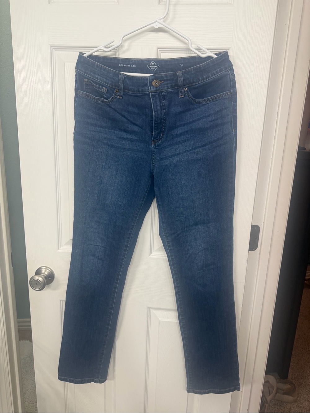 St. John's Bay Dark Blue Straight Leg Jeans